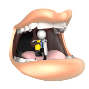 Dentist Jackhammers Mouth PowerPoint clipart graphic preview.
