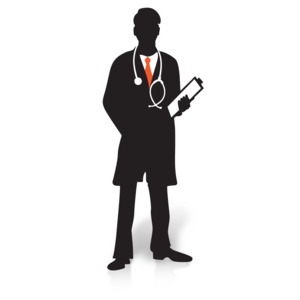Doctor Clipboard Silhouette PowerPoint clipart graphic preview.