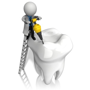 Dentist Jackhammer Tooth PowerPoint clipart graphic preview.