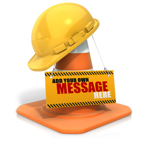 Construction Helmet Custom Sign Customizable PowerPoint clipart graphic preview.