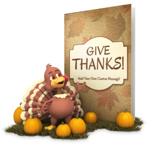 Greeting Card Turkey Customizable PowerPoint clipart graphic preview.