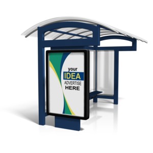 Bus Stop Billboard Sign Custom Customizable PowerPoint clipart graphic preview.