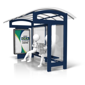 Bus Stop Custom Display Customizable PowerPoint clipart graphic preview.