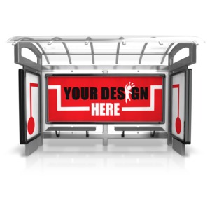 Custom Bus Stop Three Piece Customizable PowerPoint clipart graphic preview.