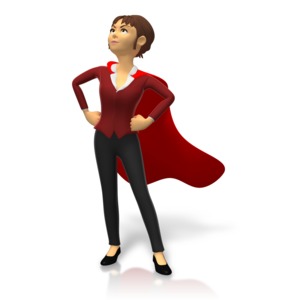 Businesswoman Superhero Pose PowerPoint clipart graphic preview.