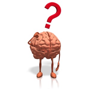Brain Posing Question PowerPoint clipart graphic preview.