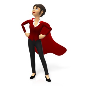 Super Business Woman Custom Customizable PowerPoint clipart graphic preview.