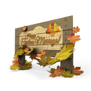 Autumn Sign Customizable PowerPoint clipart graphic preview.