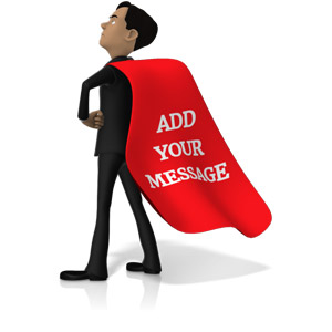 Businessman Superhero Custom Cape Customizable PowerPoint clipart graphic preview.