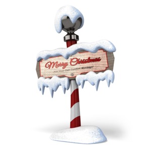 North Pole Sign Customizable PowerPoint clipart graphic preview.