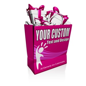 Custom Shopping Bag Presents Customizable PowerPoint clipart graphic preview.