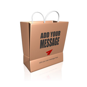 Custom Shopping Bag Customizable PowerPoint clipart graphic preview.