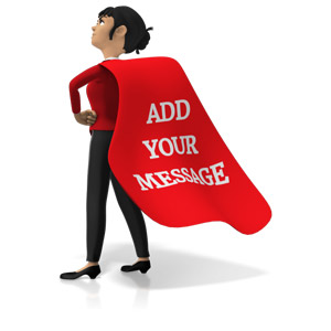 Businesswoman Superhero Custom Cape Customizable PowerPoint clipart graphic preview.