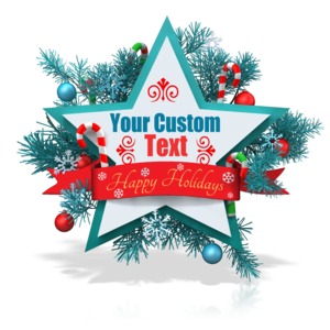 Custom Christmas Star Banner Customizable PowerPoint clipart graphic preview.