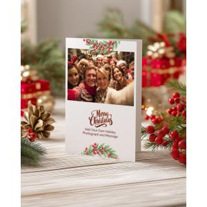 Christmas Photo Card Design Customizable PowerPoint clipart graphic preview.