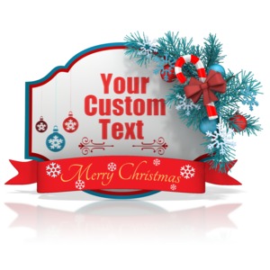 Custom Christmas Shape Banner Customizable PowerPoint clipart graphic preview.