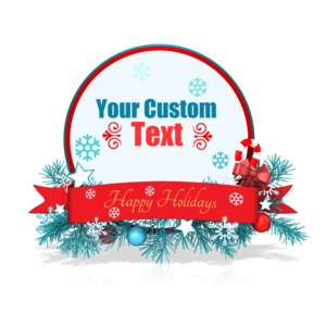 Custom Festive Christmas Circle Banner Customizable PowerPoint clipart graphic preview.