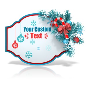 Custom Festive Christmas Shape Customizable PowerPoint clipart graphic preview.