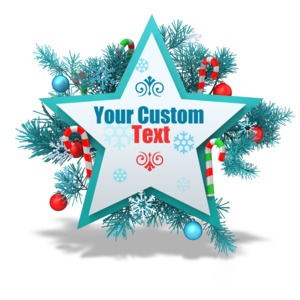 Custom Festive Christmas Star Customizable PowerPoint clipart graphic preview.