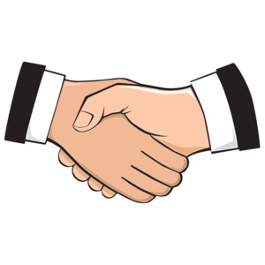 Handshake Illustration PowerPoint clipart graphic preview.