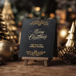 Elegant Christmas Card Design Customizable PowerPoint clipart graphic preview.