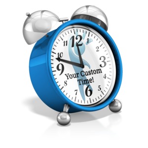 Custom Clock Hands Customizable PowerPoint clipart graphic preview.