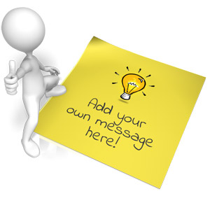 Figure Standing On Note Text Customizable PowerPoint clipart graphic preview.