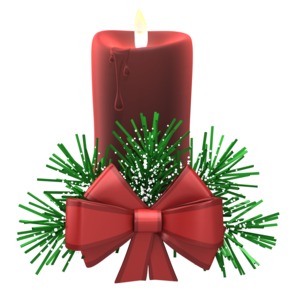Christmas Candle Cozy Snow PowerPoint clipart graphic preview.