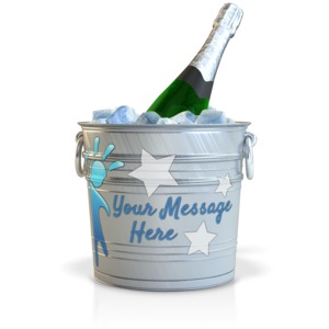 Champagne In A Custom Bucket Customizable PowerPoint clipart graphic preview.
