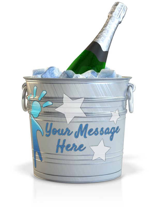 High-resolution customizable clipart of Champagne In A Custom Bucket, designed for seasonal marketing campaigns, corporate event presentations, and holiday promotions.