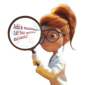 Scientist With Magnifying Glass Customizable PowerPoint clipart graphic preview.