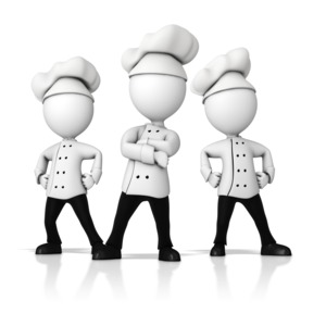 Chef Team Standing Strong PowerPoint clipart graphic preview.