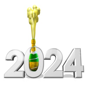 2024 Champagne Celebration - Customizable PowerPoint clipart graphic preview.