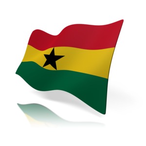 Ghana Flag PowerPoint clipart graphic preview.