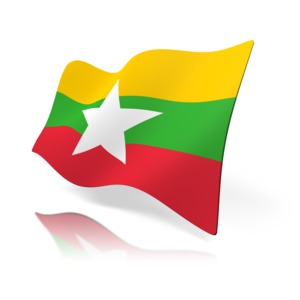 Myanmar Flag PowerPoint clipart graphic preview.