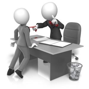 Workplace Grabbing Tie PowerPoint clipart graphic preview.