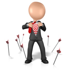Figure With Target On Chest PowerPoint clipart graphic preview.
