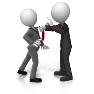 Grabbing Worker By Tie PowerPoint clipart graphic preview.