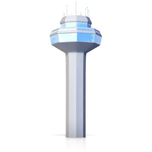 Ground Control Tower PowerPoint clipart graphic preview.