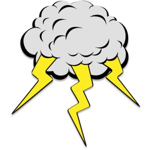 Lightning Cloud PowerPoint clipart graphic preview.