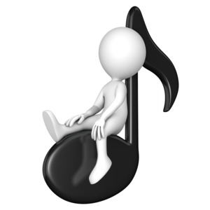 Figure Sitting On Eight Note PowerPoint clipart graphic preview.