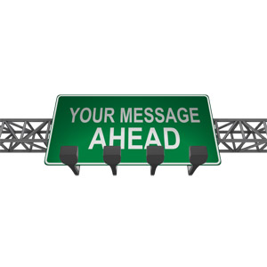 Overhead Freeway Custom Sign Customizable PowerPoint clipart graphic preview.