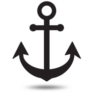 Anchor Simple Outline PowerPoint clipart graphic preview.
