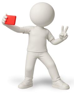 Selfie Peace Sign PowerPoint clipart graphic preview.