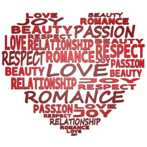 Heart Made Of Words Customizable PowerPoint clipart graphic preview.
