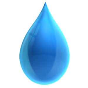 Single Water Drop PowerPoint clipart graphic preview.