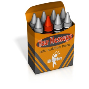 Custom Crayon Box Standout Customizable PowerPoint clipart graphic preview.