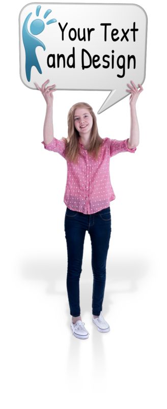High-resolution customizable clipart of Teen Girl Hold Word Balloon, designed for creative multimedia presentations, dynamic visual storytelling, and professional content design.