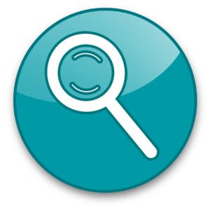 Magnifying Glass Button PowerPoint clipart graphic preview.