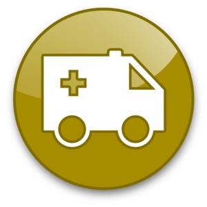 Ambulance Button PowerPoint clipart graphic preview.